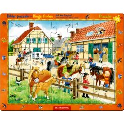 #2 - Die Spiegelburg Frame Puzzle  -  At The Pony Farm (25pcs) - Puslespil