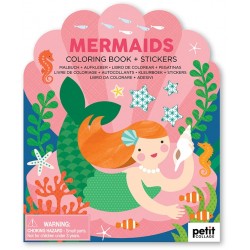 Petit Collage Coloring & Sticker Book Mermad - Legetøj