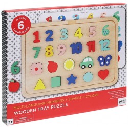 Petit Collage Wooden Puzzle Numbers & - Puslespil