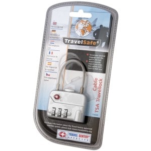 TravelSafe Kodelås (3 digit) TSA med kabel