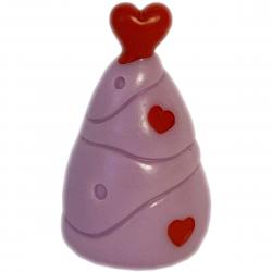Jule Minifigur 4 Cm - Lyserødt / Pink Juletræ Med Hjertestjerne - Dekoration