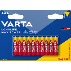 Varta Longlife Max Power Aaa 10 Pack (8+2) - Batteri