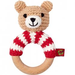 Die Spiegelburg Crocheted Ring Rattle Teddy Baby Charms - Legetøj