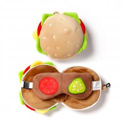 Relaxeazzz Fast Food Burger Plush Travel Pillow & Eye Mask - Nakkepude